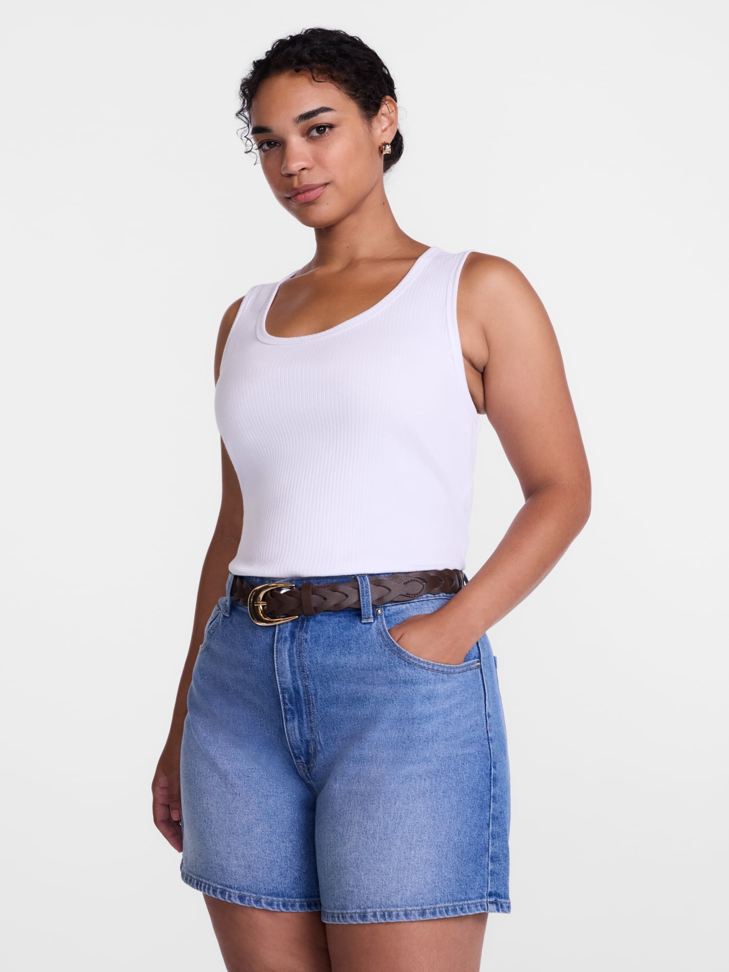 Scenario Women's Wide Ribbed Tank Top, Sizes XS-XXXL