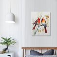 thumbnail image 3 of ONETECH  Dean Crouser Cardinal Pair Watercolor Red Wood and Canvas Decorative Wall Art Sign, 3 of 4