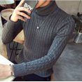 thumbnail image 4 of Suéter de cuello alto de color sólido de invierno, suéter de punto para hombre, suéter de estilo coreano para adolescentes, 4 of 6