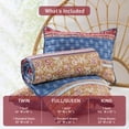 thumbnail image 6 of Regency Heights Boho Floral 2 Piece Quilt Set, Lightweight Reversible Patchwork Quilt Bedding Set with Pillowcases, Soft Breathable Bedspread for All Season, Red, Twin, 6 of 7