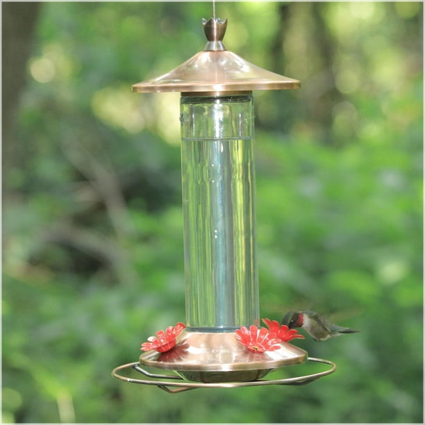 Brushed Metal Hummingbird Feeder