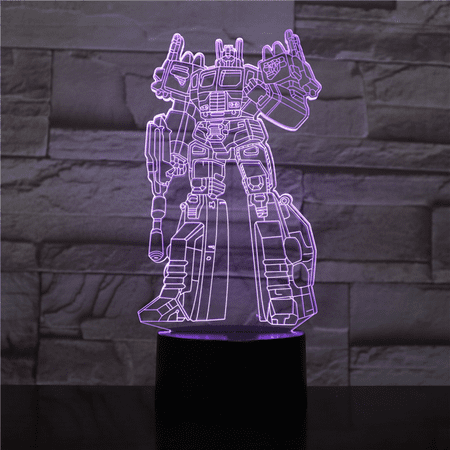 

TIMPCV Night Lights Gifts 3D Lamp Gifts with16 Colors Changing Touch and Remote Control（Transformers-4）