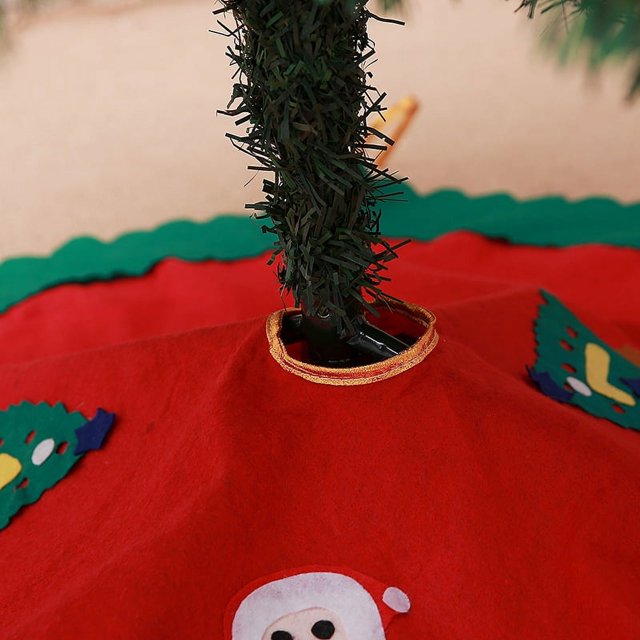 Falda de árbol de Navidad, decoración cálida, faldas de árbol de 35,4 pulgadas con decoraciones navideñas rústicas para árboles de Navidad