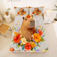 thumbnail image 5 of Manfei Cute Capybara Bed Sheets,Kawaii Wildflowers Print Full Size Sheets,Multicolor,4pcs,1 Flat Sheet, 1 Fitted Sheet and 2 Pillowcases, 5 of 6