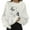 White, variant on Luwomo Casual Sweatshirts Womens Butterfly Print Long Sleeve Crewneck Pullover Loose Fit Regular Tops Beige,L