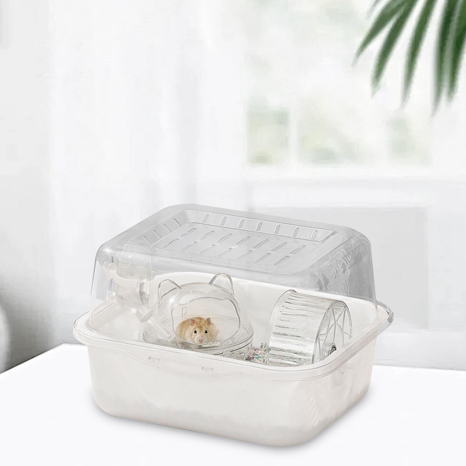 Bvdfgk Hamster Cage Portable for Hedgehogs Ferret Guinea Pig Clear Breathable Villa with accessories