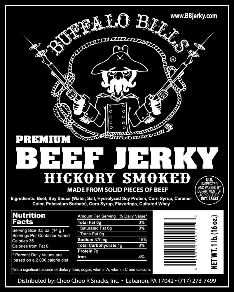 Buffalo Bills 16oz Premium Hickory Beef Jerky Pieces (hickory smoked beef jerky in random size pieces)