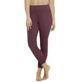 thumbnail image 3 of Htigea High Waisted Leggings for Women - No See Through Tummy Control Cycling Workout Yoga Pants Wine,L, 3 of 7