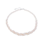 RUANKEKE 1920s Vintage Multi Strand Faux Pearl Round bead Cluster Gatsby Accessories Wedding Party Chunky Necklace 22.83"