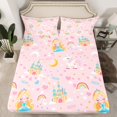 thumbnail image 2 of Manfei Cute Cartoon Princess Full Size Sheets,Fairy Tale Castle Bed Sheets,Colorful Rainbows Unicorn Sheet Sets For Girls Kids,Luxury Bedroom Decor,4 Pieces, 2 of 7