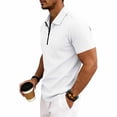 thumbnail image 5 of Waffle Polos Shirts for Adult Men 1/4 Zip Short Sleeve Casual Golf T-Shirt Slim Fit Quarter Zipper Pullover Summer Soft and Breathable Tee Shirts Solid Color Plain Lapel Sport Tops, 5 of 7