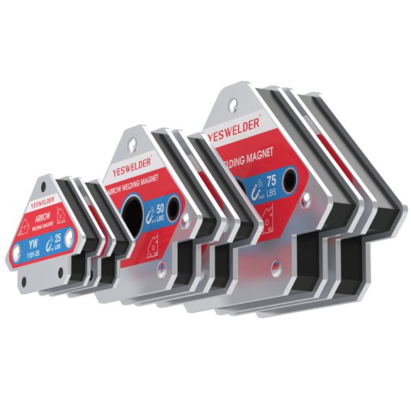 YESWELDER Aimant de Soudage 25 LB & 50 LB & 75 LB 6 Pcs de Support de Soudage Magnétique 25 LBS/ 50 LBs 75 LBs Accessoires de Soudage