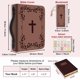 thumbnail image 2 of Funda grande para Biblia (20,3 x 28,5 x 5,9 cm), de piel sintética, con marcapáginas y estampado de damasco marrón., 2 of 9