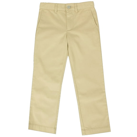 Boys Slim Straight Flat Front School Uniform Pants(Little Boys,Big Boys)