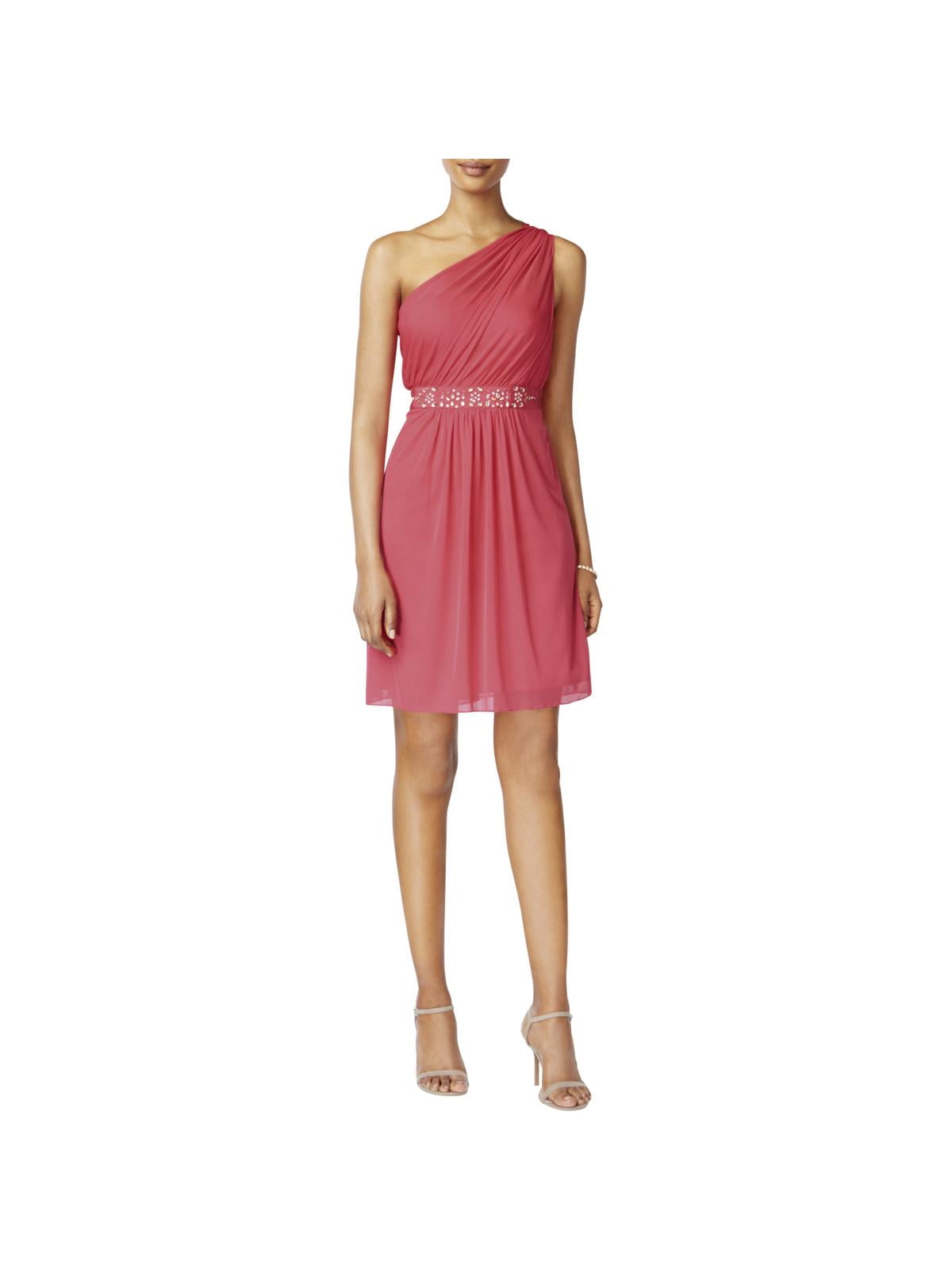 Adrianna Papell - Adrianna Papell Womens One Shoulder Tulle Cocktail Dress - Walmart.com 