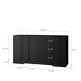 thumbnail image 2 of Vastcury 57" 2 Door Sideboard Buffet Cabinet with Storage, Modern Kitchen Buffet Storage Cabinet with 3 Drawers, Black, 2 of 10