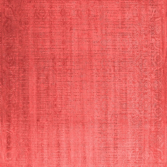 Ahgly Company Indoor Square Oriental Red Industrial Area Rugs, 4' Square