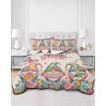 thumbnail image 2 of Twin Quilt Bedding Set, Spring Gnomes Reversible Summer Quilt 3 Pieces, Farmhhouse Floral Botanical Rustic Lightweight Bedspreads Coverlets with 2 Pillow Shams for All Seasons, 2 of 5