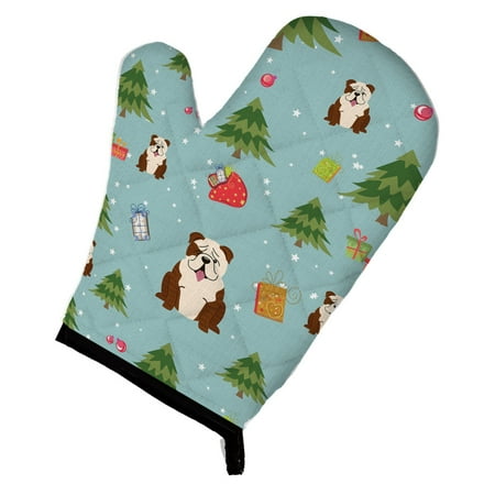 

Carolines Treasures BB4781OVMT Christmas English Bulldog Brindle White Oven Mitt Large multicolor