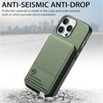 thumbnail image 6 of For iPhone 13 Wallet Phone Case,PC + PU Leather + TPU Hybrid Design,With Card Slots,Diagonal Fabric Pattern,Back Flip Kickstand,Shockproof Rugged Dropproof Phone Case,Green, 6 of 9