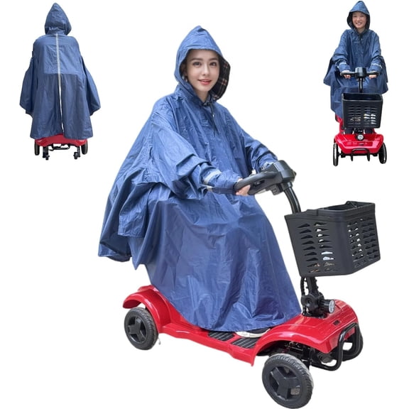Mobility Scooter Rain Cover, Rain Poncho with Sleeves Wheelchair Rain Ponchos Adults Electric Scooter Covers Waterproof Rain Poncho,Extra Large