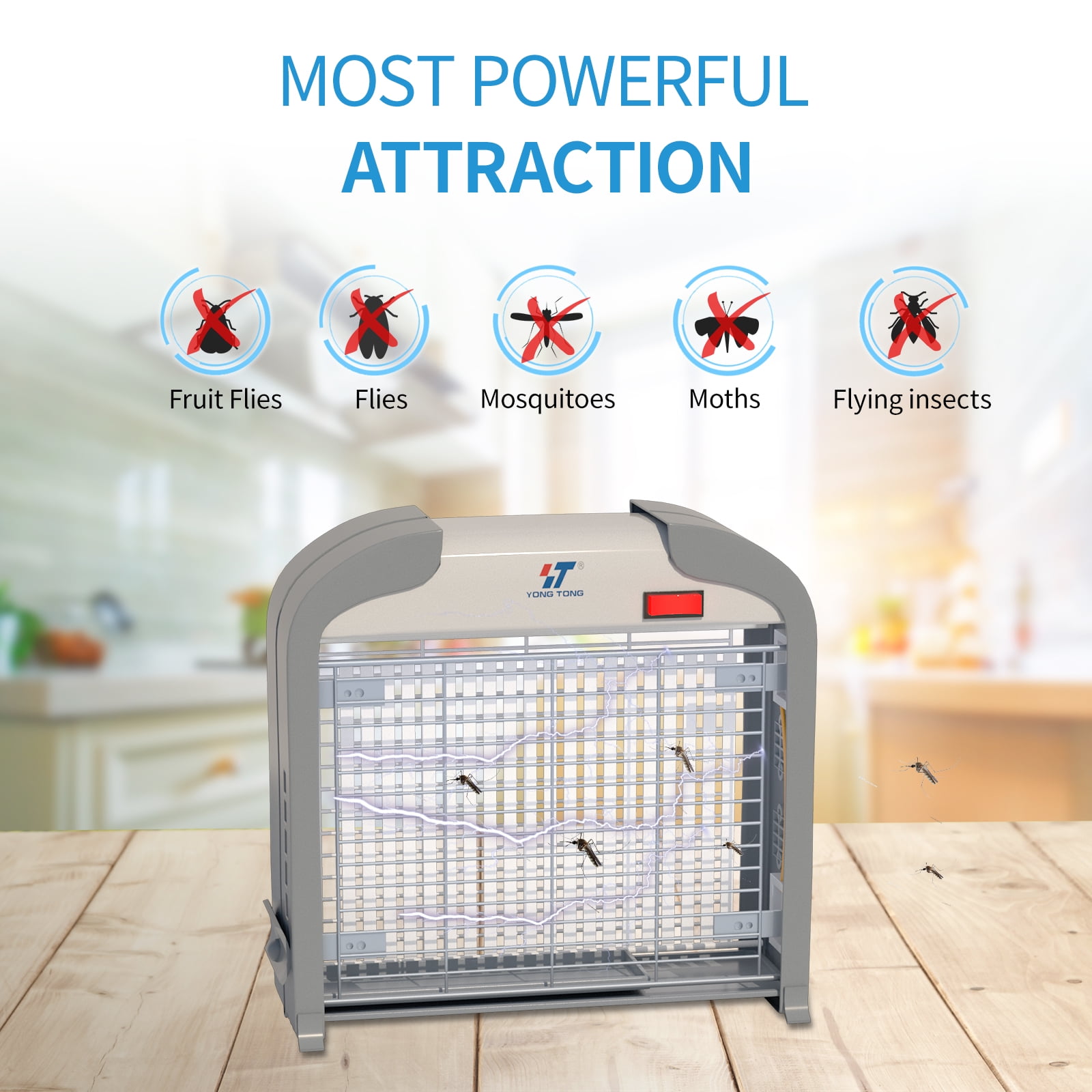 Up to 1500 sq ft coverage protection bug zapper Indoor/Outdoor Newest Design Mosquito Bug Zapper Powerful Attraction Insect Fly Trap Advanced 2-IN-1 ATTRACTANT