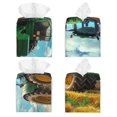 thumbnail image 2 of Fotbe Green Tractor Field Porta Pañuelos Decorativo de Cuero, Caja Cuadrada Moderna para Pañuelos Faciales, Organizador y Dispensador 5x5x5'', 2 of 7