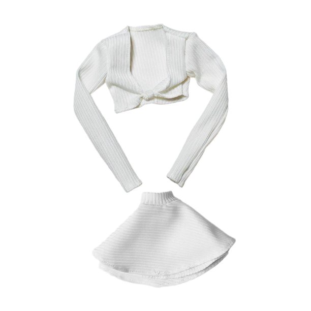 1/6 Miniatura Cosplay Traje Retro Camisa de Manga Larga y Falda Ropa de Moda para Blanco