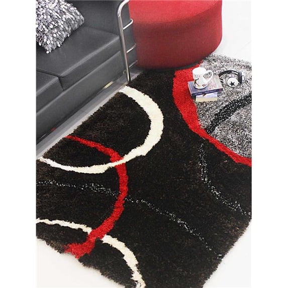 Glitzy Rugs UBSK00011T0000A32 10 x 14 ft. Hand Tufted Shag Polyester Geometric Rectangle Area Rug, Multi Color