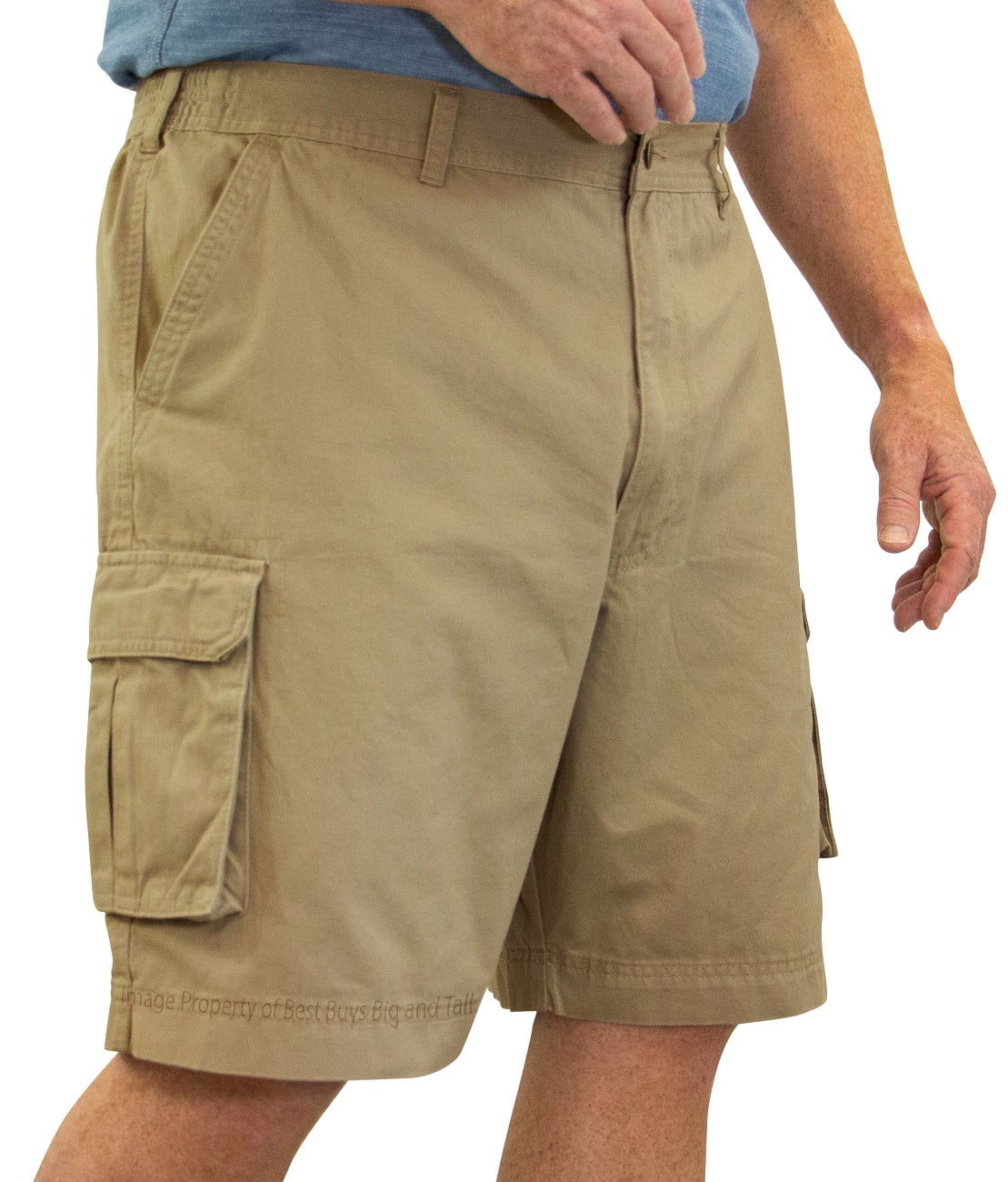 Big & Tall Mens Relaxed Fit Cotton Cargo Shorts CastleRock GRAY Waist Size 50 