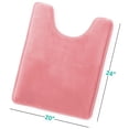 thumbnail image 3 of 1 Contour Clara Clark Bath Mat Bathroom Rug - Absorbent Memory Foam Bath Rugs - Non-Slip, Thick, Cozy Velvet Feel Microfiber Bathrug, Plush Shower, Toilet- Floor Bathmats Carpet - Pink - 24"x19", 3 of 6
