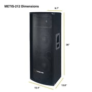 Sound Town Professional PA Speaker System with Two Dual 12” Passive PA Speakers and One 2-Channel UPDM Power Amplifier for Live Sound, Karaoke, Bar, Church