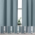 thumbnail image 4 of Patin Stone Blue Kitchen Curtains 18 Inch Length 2 Pcs, Rod Pockets Room Darkening Solid Thermal Curtains, Farmhouse Short Valances for Windows Drapes for Bathroom Cafe, Each Panel 60" W x 18" L, 4 of 10
