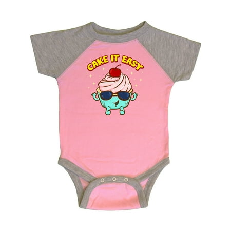 

Inktastic Cupcake Funny Cake it Easy Gift Baby Boy or Baby Girl Bodysuit