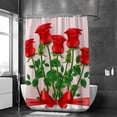 thumbnail image 2 of Coolnut Bath Shower Curtain Liners Valentine's Day Beautiful Roses 66x72in Polyester Waterproof with 12 Curtain Hooks, 2 of 6