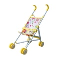 thumbnail image 4 of Cochecito de bebé para muñecas, cochecito de bebé para fiestas, regalo de cumpleaños, de plegable y portátil, juguete para juegos de rol para niñas de Amarillo, 4 of 8
