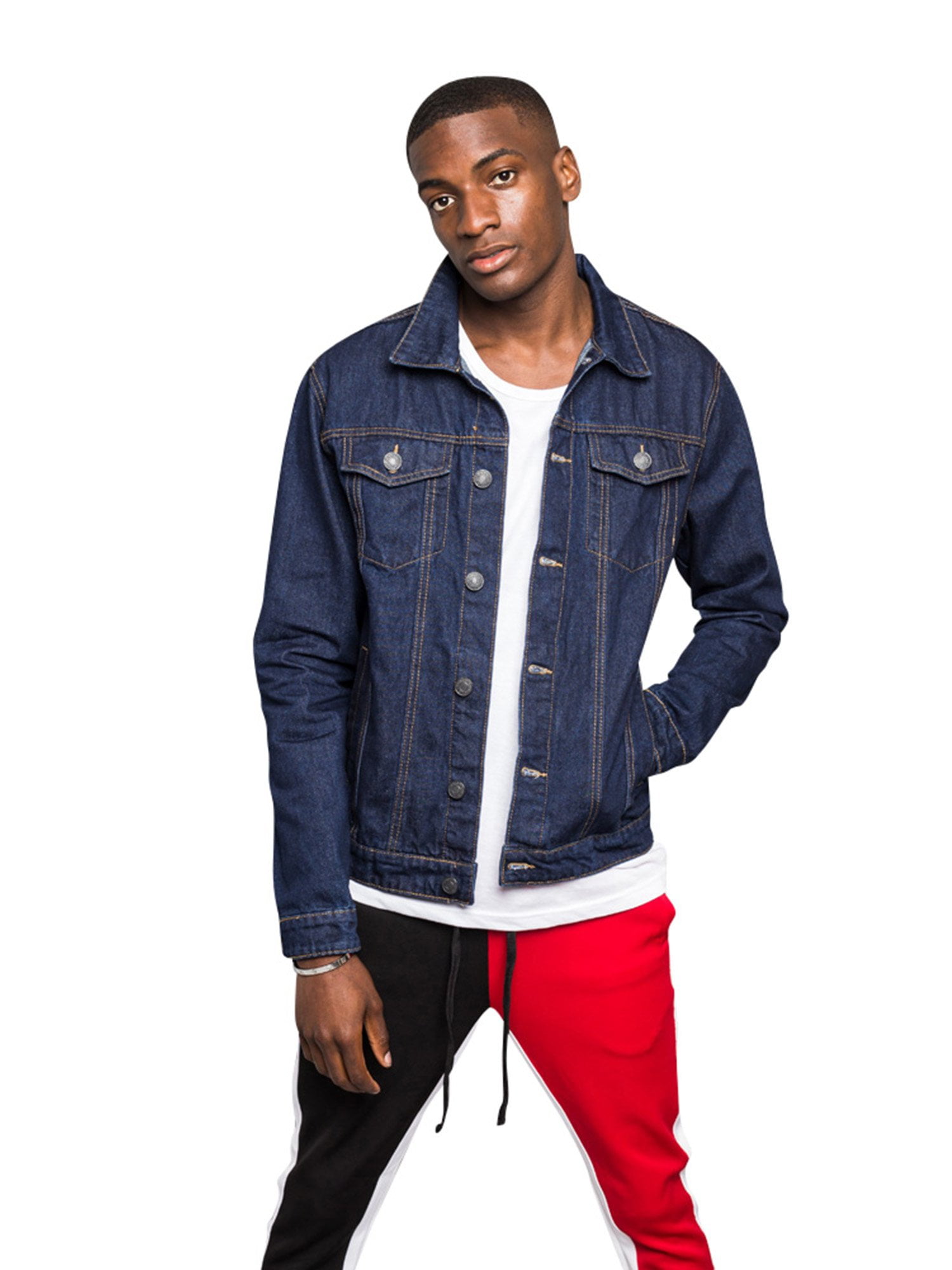 raw blue denim jacket