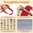 thumbnail image 4 of Pioneer Flower Floral Print Pattern Insulated Lunch Bag for Women & Adults,Large Portable Soft Cooler Lunch Bag,Thermal Food Storage Tote with Pearl Cotton,8.66L,8.75x5.75x9.5 Inch, 4 of 6