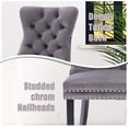 thumbnail image 5 of Kitchen Table and Chairs for 4, 35.43" Round Kitchen Table with 4 Velvet Upholstered Chairs, Modern Dining Room Furniture Set for Small Spaces, Apartment, Kitchen, 5 of 11