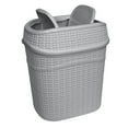 thumbnail image 2 of Bath Bliss 2.5 gal Sailor Knot Plastic Swing Top Bathroom Trash Can, Gray, 2 of 6