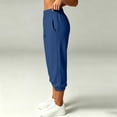 thumbnail image 6 of QIYAGBSA Women Capri Sweatpants Elastic Waist Cuffed Hem Side Pockets Casual Wear (Blue, XL), 6 of 8