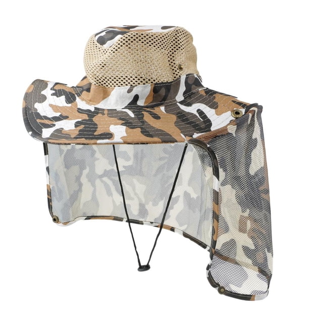 Sombrero De Protección Borde Ancho Y Chal, Gorra De Protección Facial De Cuello Sombrero De Camuflaje Color 3 Soledad Sombrero de pesca