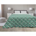 thumbnail image 1 of Green Xmas Down Alternative Comforter, Winter Holiday New Year Celebration Related Multitude Continuous Candy Canes, Microfiber Quilt for All Season, 5 Sizes, White and Rust, by Ambesonne, 1 of 3