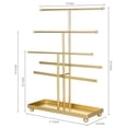 thumbnail image 6 of 5-Tier Gold Tabletop Metal Jewelry Necklace, Bracelet, Earring, Organizer with Ring Tray, 6 of 7