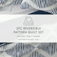 thumbnail image 7 of Noble Linens Navy 3 Piece Distressed Diamond Reversible Microfiber Quilt Set, Queen / Full, 7 of 7
