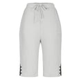 thumbnail image 6 of Endives Womens Linen Shorts Casual Wide Leg Short Knee Length High Waisted Cotton Long Shorts With Pockets Beach Outfits Summer White, 6 of 6