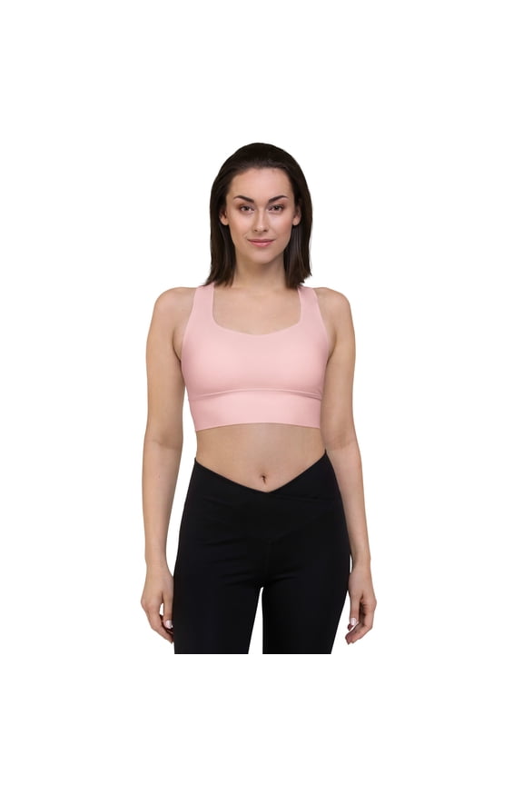 Cosmos Sports Bra, Ladies Peach Sports Bra with Lining, Women Peach Sports Bra with Removable Padding