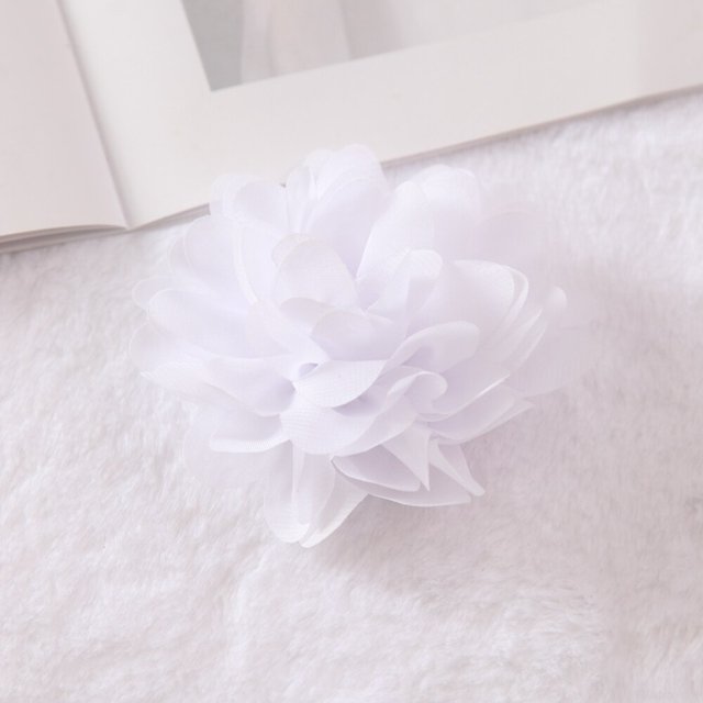 Flores de satén para el cabello, accesorios para el cabello, tela de flores de gasa, envoltura para la cabeza, lazo sin pasador, 10cm, lote
