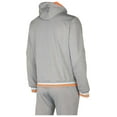 thumbnail image 6 of 9 Crowns Unique Two Piece Jacket Hoodie and Pant Tracksuit Set (Light Grey/Orange Tape, Large), 6 of 8