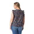 thumbnail image 3 of Jessica Simpson Women's and Women's Plus Size Ruby Flutter Woven Top, 3 of 6
